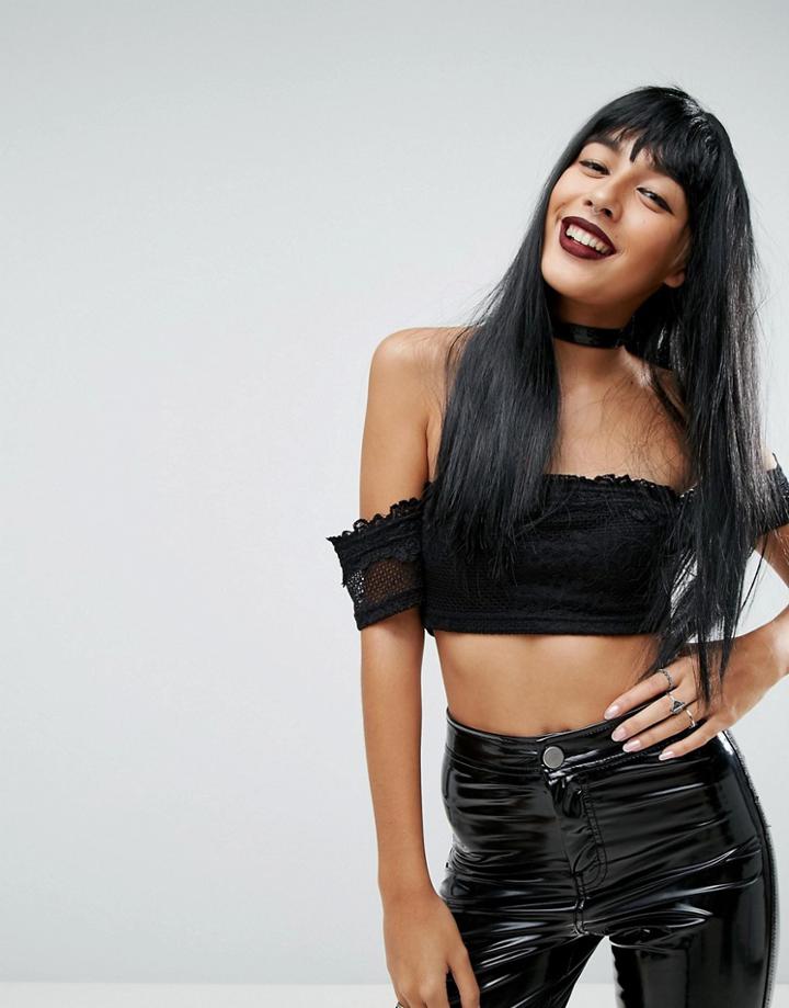 Asos Halloween Long Hair Wig - Black
