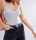 Retro Luxe Skinny Perspex Waist Belt With Swarovski Crystal Buckle - Clear