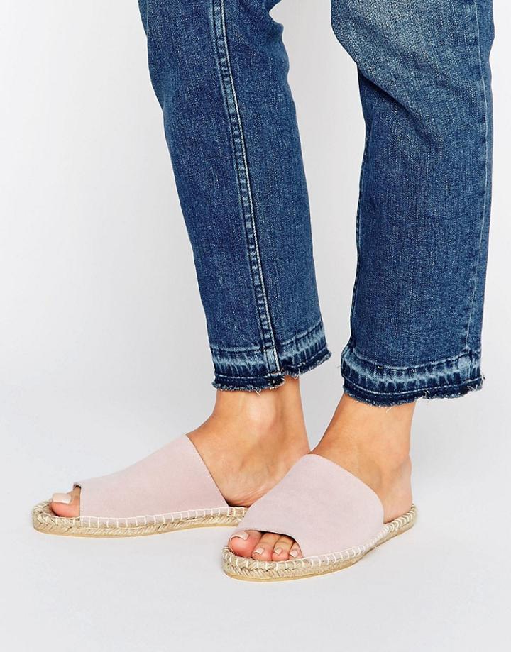 Asos Jeena Suede Mules Espadrilles - Pink