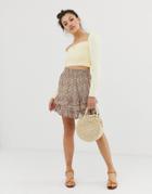 Jdy Ditsy Floral Mini Skirt - Gray