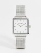 Bellfield Stainless Steel Mesh Strap Watch With Square Face In Silver