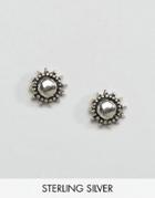 Kinsgley Ryan Sterling Silver Sun Stud Earrings - Silver