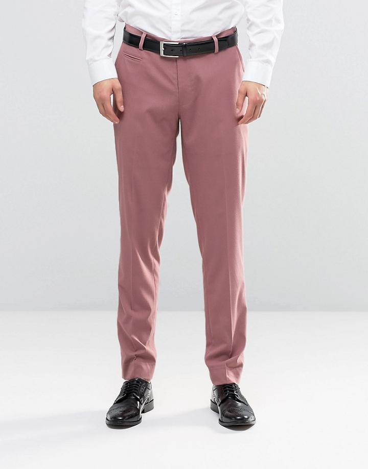 Asos Skinny Smart Pants In Light Pink - Pink