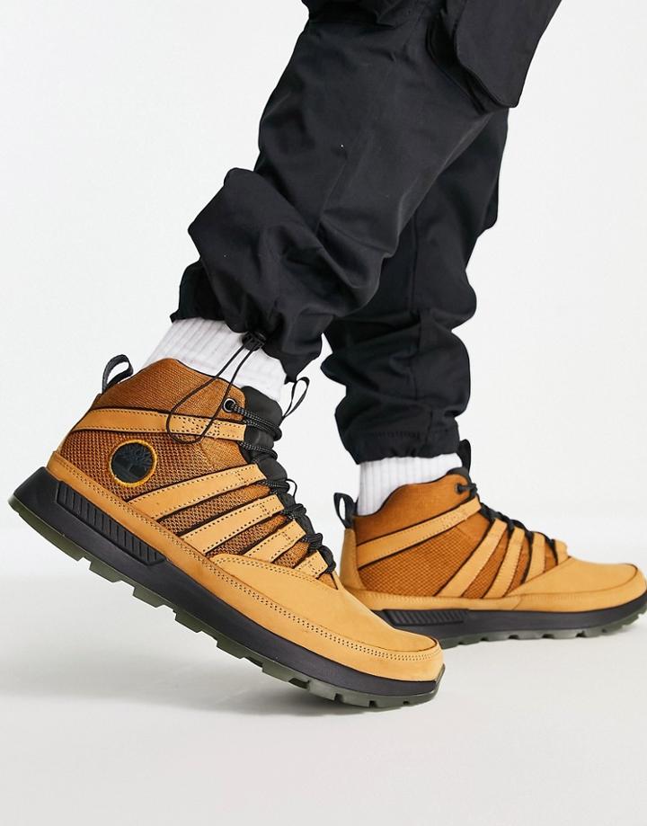 Timberland Euro Trekker Mid Boots In Wheat Tan-brown