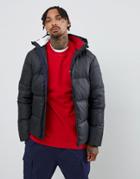 Tommy Jeans Down Puffer Jacket Detachable Hood In Black - Black