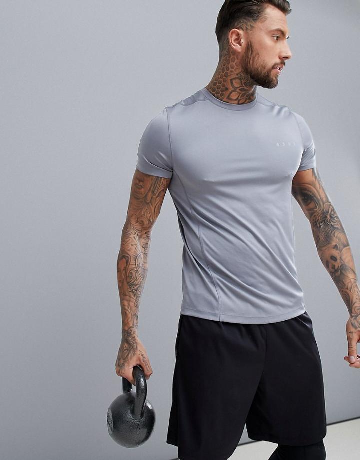 Asos 4505 T-shirt With Wicking In Gray - Gray
