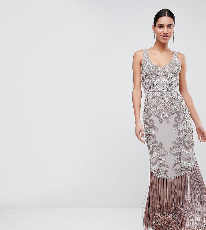 A Star Is Born Maxi Dress With Placement Embellishment - Purple