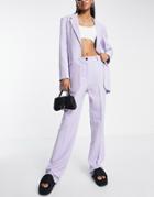 Asos Design Tall Mix & Match Slim Straight Suit Pants In Lilac-purple
