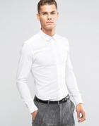 Asos Super Skinny Shirt In White - White