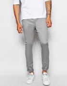 Asos Super Skinny Pants In Light Gray - Warm Gray