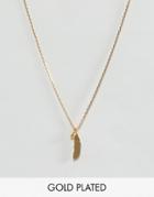 Dogeared Gold Plated Light As A Feather Pendant With Sparkle Necklace - Gold
