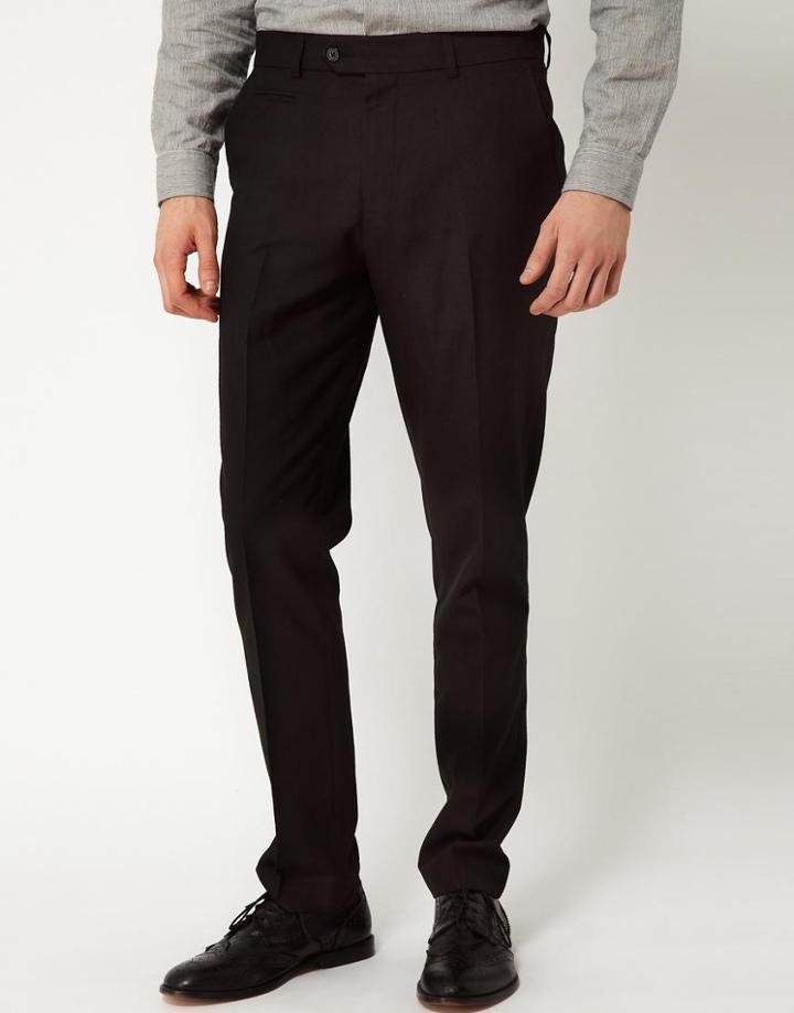 Asos Slim Fit Smart Pants In Black