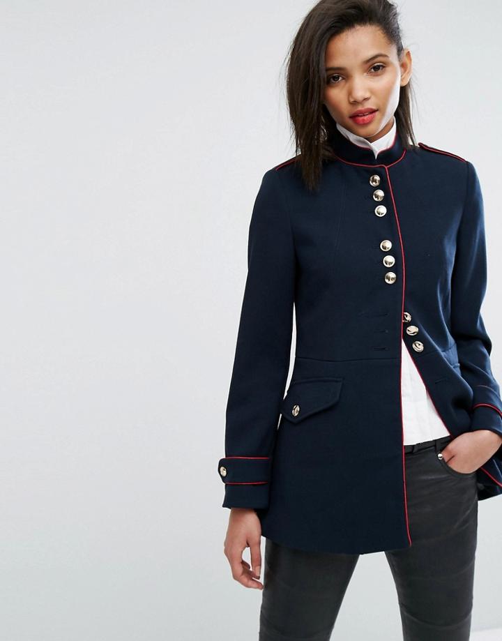 Mango Military Coat - Blue