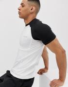 Asos 4505 Muscle T-shirt With Contrast Raglan And Quick Dry - Multi