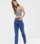 Reclaimed Vintage The '91 Mom Jean In Dark Stone Wash-blue