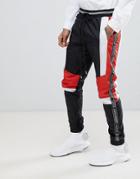 Granted Poly Sports Joggers With Panels In Black - Black