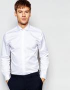 Number Eight Savile Row Shirt With Cut Away Collar In Skinny Fit - White