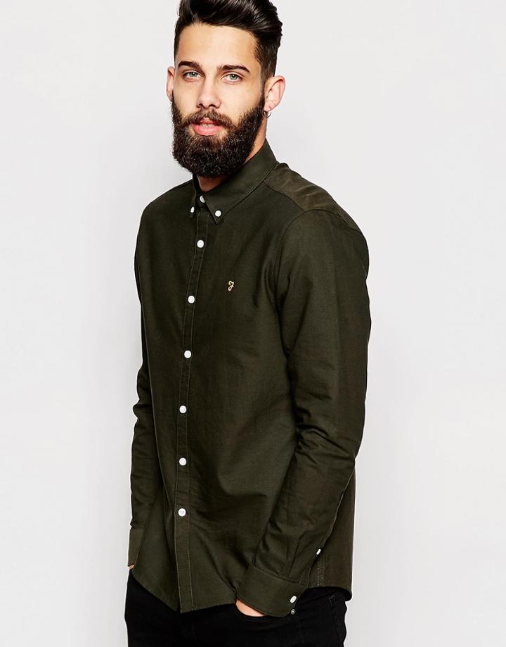 Farah Oxford Shirt Slim Fit - Evergreen