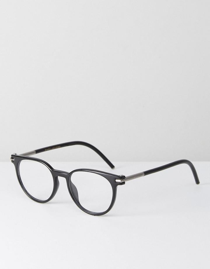 Marc Jacobs Round Clear Lens Glasses In Black - Black