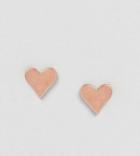 Dogeared Rose Gold Plated Heart Stud Earrings - Gold