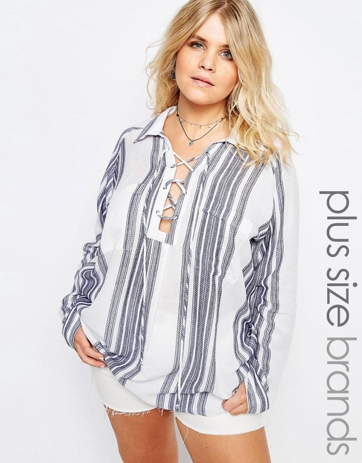 Alice & You Oversized Striped Shirt - Multi