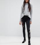 New Look Tall Embroidered Skinny Jean - Black