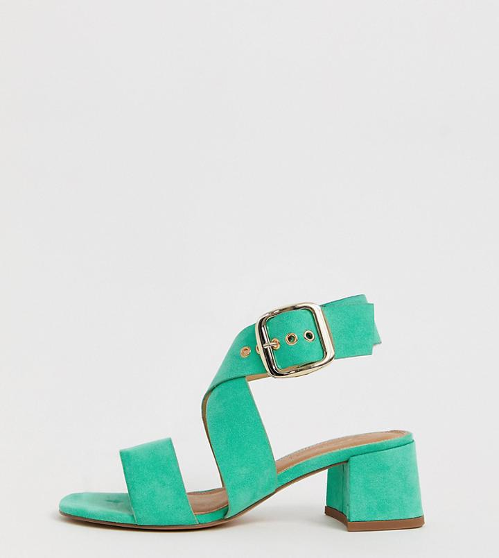 Asos Design Hip Hop Heeled Sandals In Green - Green