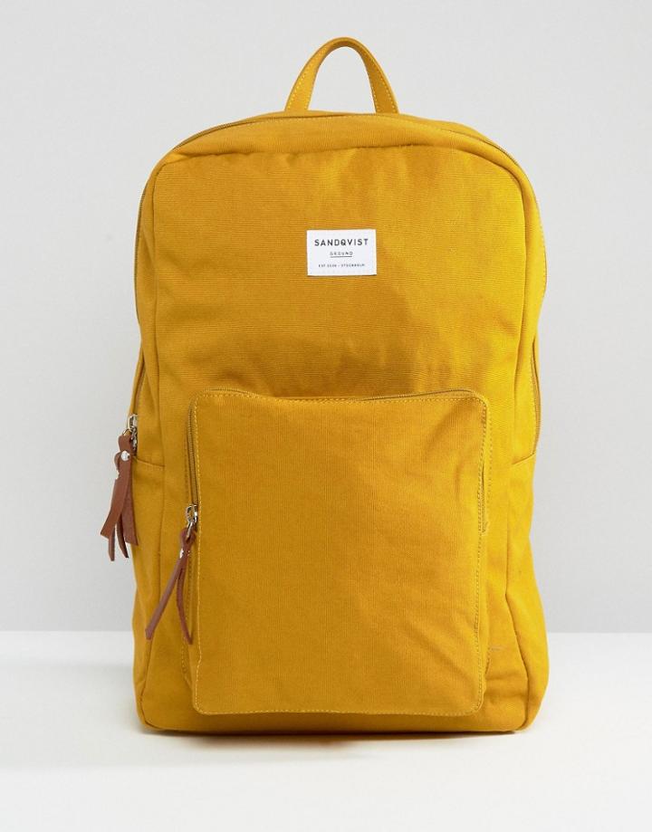 Sandqvist Kim Backpack In Yellow - Yellow