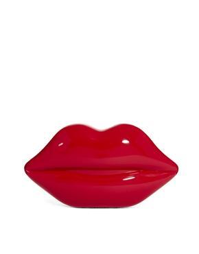 Lulu Guinness Lips Clutch In Red - Red