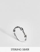 Asos Sterling Silver Twist Ring - Silver