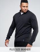 Duke Plus Sweater With Shawl Collar In Black - Black