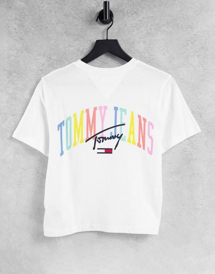 Tommy Jeans Pastel Collection Collegiate Back Logo T-shirt In White