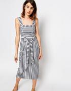 Warehouse Stripe Belted Midi Dress - Multi