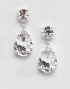 Krystal London Swarovski Crystal Drop Earrings In Clear - Clear