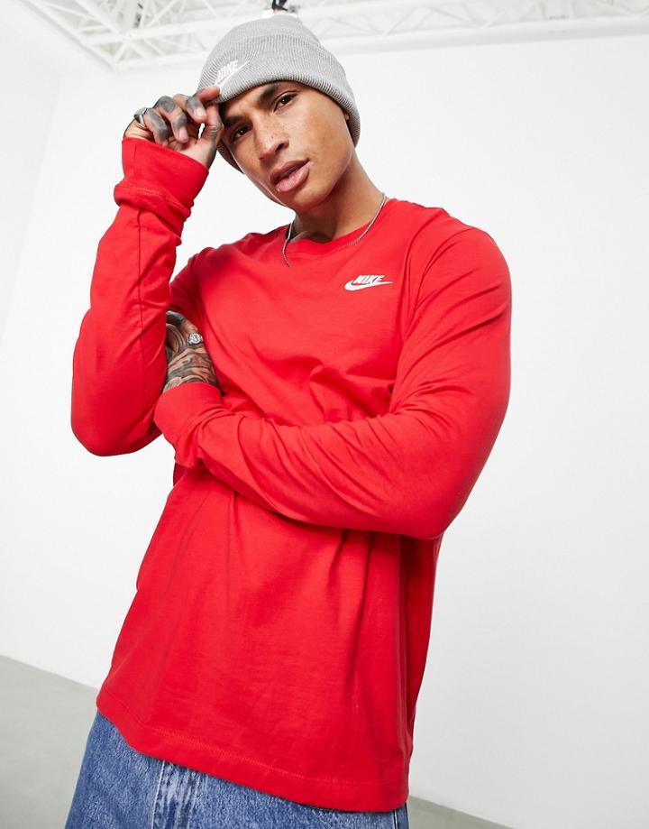 Nike Club Long Sleeve T-shirt In Red