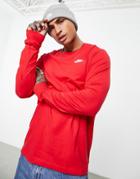 Nike Club Long Sleeve T-shirt In Red
