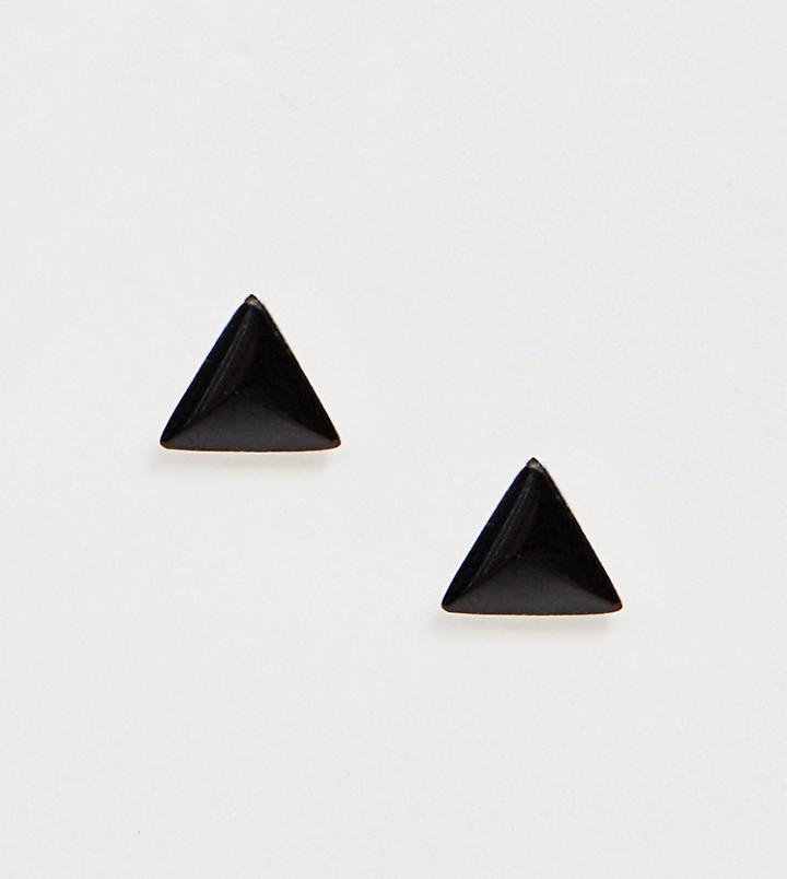 Kingsley Ryan Sterling Silver Black Triangle Stud Earrings