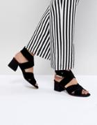 Asos Design Tosh Suede Crossover Sandals - Black