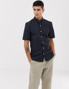 New Look Muscle Fit Shirt In Navy Polka Dot - Navy