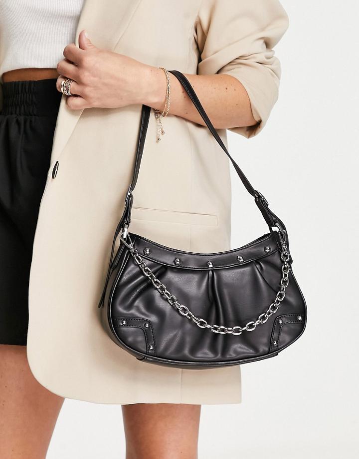 Topshop Cora Scoop Crossbody Bag-black