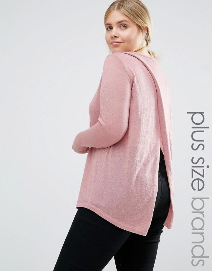 Junarose Wrap Back Knitted Sweater - Pink