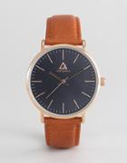 Asos Watch With Classic Face And Leather Strap - Brown