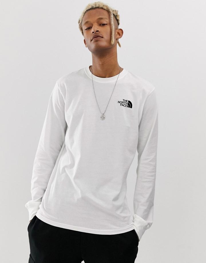 The North Face Red Box Long Sleeve T-shirt In White - White