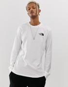 The North Face Red Box Long Sleeve T-shirt In White - White