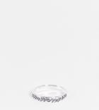 Asos Design Sterling Silver Band Ring With Leaf Design In Silver