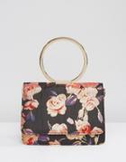 Asos Floral Ring Handle Cross Body Bag With Detachable Strap - Multi