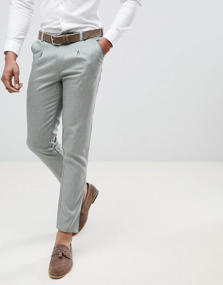 Boohooman Slim Fit Suit Pants In Gray - Gray
