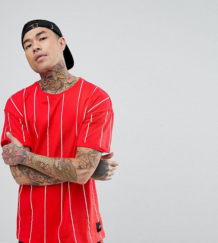Sixth June T-shirt In Red Stripe - Red