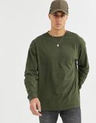 New Look Cuffed Long Sleeve Top In Khaki-green