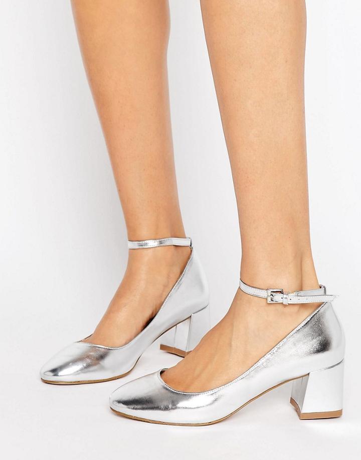 Miss Kg Caleb Kitten Heel Shoe - Silver